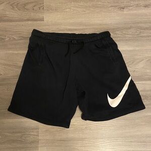 Nike Black Athletic Shorts with White Swoosh